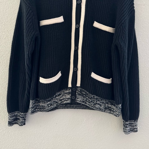 J. Crew Front Pocket Lady Cotton Cardigan Sweater Black Knit Preppy Classic Chic - Picture 9 of 14